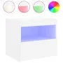 Mesitas de noche con luces LED 2 unidades blanco 50x40x45 cm de , Mesitas de noche - Ref: Foro24-836764, Precio: 113,09 €, De...