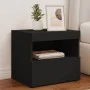 Bedside tables with LED lights, 2 units, black, 50x40x45 cm by , Nightstands - Ref: Foro24-836766, Price: 103,47 €, Discount: %