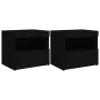 Mesitas de noche con luces LED 2 unidades negro 50x40x45 cm de , Mesitas de noche - Ref: Foro24-836766, Precio: 103,47 €, Des...