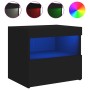 Mesitas de noche con luces LED 2 unidades negro 50x40x45 cm de , Mesitas de noche - Ref: Foro24-836766, Precio: 105,08 €, Des...