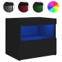 Mesitas de noche con luces LED 2 unidades negro 50x40x45 cm de , Mesitas de noche - Ref: Foro24-836766, Precio: 103,47 €, Des...