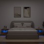 Mesitas de noche con luces LED 2 uds roble ahumado 50x40x45 cm de , Mesitas de noche - Ref: Foro24-836772, Precio: 89,12 €, D...