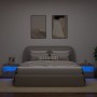 Mesitas de noche con luces LED 2 uds gris hormigón 50x40x45 cm de , Mesitas de noche - Ref: Foro24-836770, Precio: 79,42 €, D...