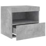 Mesitas de noche con luces LED 2 uds gris hormigón 50x40x45 cm de , Mesitas de noche - Ref: Foro24-836770, Precio: 79,42 €, D...
