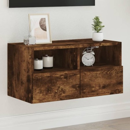 Mueble de pared TV madera ingeniería roble ahumado 60x30x30 cm de , Muebles TV - Ref: Foro24-836862, Precio: 43,35 €, Descuen...