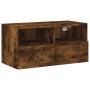 Mueble de pared TV madera ingeniería roble ahumado 60x30x30 cm de , Muebles TV - Ref: Foro24-836862, Precio: 43,35 €, Descuen...