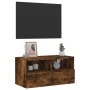 Mueble de pared TV madera ingeniería roble ahumado 60x30x30 cm de , Muebles TV - Ref: Foro24-836862, Precio: 43,35 €, Descuen...