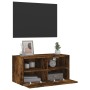 Mueble de pared TV madera ingeniería roble ahumado 60x30x30 cm de , Muebles TV - Ref: Foro24-836862, Precio: 43,35 €, Descuen...