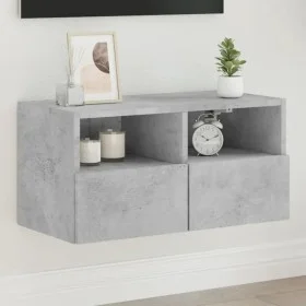 Mueble de pared TV madera ingeniería gris hormigón 60x30x30 cm de , Muebles TV - Ref: Foro24-836860, Precio: 38,77 €, Descuen...