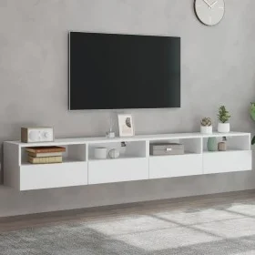Muebles de pared TV 2 uds madera ingeniería blanco 100x30x30 cm de , Muebles TV - Ref: Foro24-836883, Precio: 101,92 €, Descu...