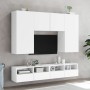 Muebles de pared TV 2 uds madera ingeniería blanco 100x30x30 cm de , Muebles TV - Ref: Foro24-836883, Precio: 105,57 €, Descu...