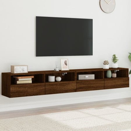 Muebles de pared para TV 2 uds madera roble marrón 100x30x30 cm de , Muebles TV - Ref: Foro24-836895, Precio: 118,50 €, Descu...