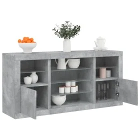 Aparador con luces LED gris hormigón 142,5x37x67 cm de , Aparadores - Ref: Foro24-3209089, Precio: 169,38 €, Descuento: %