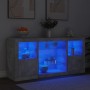 Aparador con luces LED gris hormigón 142,5x37x67 cm de , Aparadores - Ref: Foro24-3209089, Precio: 172,74 €, Descuento: %