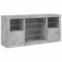Aparador con luces LED gris hormigón 142,5x37x67 cm de , Aparadores - Ref: Foro24-3209089, Precio: 172,74 €, Descuento: %