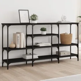 Mesa consola madera de ingeniería negra 160x29x80 cm de , Mesas auxiliares - Ref: Foro24-839063, Precio: 86,65 €, Descuento: %