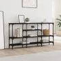 Black engineered wood console table 160x29x80 cm by , Side tables - Ref: Foro24-839063, Price: 86,65 €, Discount: %