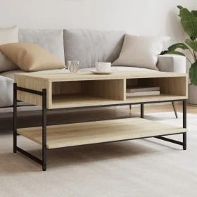 Mesa de centro madera contrachapada roble Sonoma 90x50x45 cm de , Mesas de centro - Ref: Foro24-838969, Precio: 58,20 €, Desc...