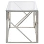 Mesa de centro plateada acero inoxidable y vidrio templado de , Mesas de centro - Ref: Foro24-349937, Precio: 146,58 €, Descu...