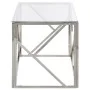 Mesa de centro plateada acero inoxidable y vidrio templado de , Mesas de centro - Ref: Foro24-349937, Precio: 143,97 €, Descu...