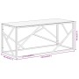 Mesa de centro plateada acero inoxidable y vidrio templado de , Mesas de centro - Ref: Foro24-349937, Precio: 146,58 €, Descu...