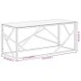 Mesa de centro plateada acero inoxidable y vidrio templado de , Mesas de centro - Ref: Foro24-349937, Precio: 143,97 €, Descu...
