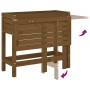 Jardinera con tapa plegable madera maciza de pino marrón miel de , Maceteros y jardineras - Ref: Foro24-825124, Precio: 97,99...