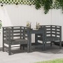 Sillas de jardín 2 uds madera maciza pino gris 61,5x53x71 cm de , Sillas de jardín - Ref: Foro24-825130, Precio: 149,23 €, De...