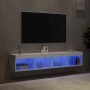 Muebles de TV con luces LED 2 uds blanco 80x30x30 cm de , Muebles TV - Ref: Foro24-837142, Precio: 74,06 €, Descuento: %