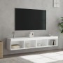 Muebles de TV con luces LED 2 uds blanco 80x30x30 cm de , Muebles TV - Ref: Foro24-837142, Precio: 74,06 €, Descuento: %