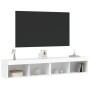 Muebles de TV con luces LED 2 uds blanco 80x30x30 cm de , Muebles TV - Ref: Foro24-837142, Precio: 74,06 €, Descuento: %