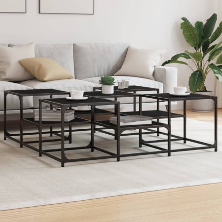 Mesa de centro madera de ingeniería negro 121x121x40 cm de , Mesas de centro - Ref: Foro24-839068, Precio: 72,91 €, Descuento: %