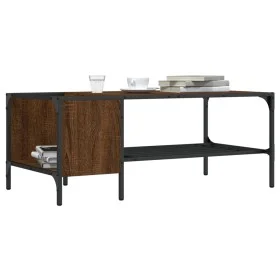 Mesa centro estante madera ingeniería roble marrón 100x51x40 cm de , Mesas de centro - Ref: Foro24-837736, Precio: 35,54 €, D...