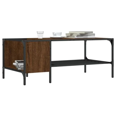 Mesa centro estante madera ingeniería roble marrón 100x51x40 cm de , Mesas de centro - Ref: Foro24-837736, Precio: 35,54 €, D...