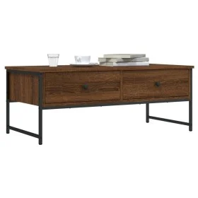 Engineered wood brown oak coffee table 101x49x39.5 cm by , Coffee table - Ref: Foro24-837741, Price: 69,59 €, Discount: %