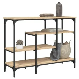 Mesa consola con estantes roble Sonoma 100x35x75 cm de , Mesas auxiliares - Ref: Foro24-837788, Precio: 64,69 €, Descuento: %
