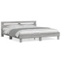 Cama con cabecero madera de ingeniería gris Sonoma 160x200 cm de , Camas y somieres - Ref: Foro24-3207411, Precio: 162,75 €, ...