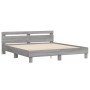 Cama con cabecero madera de ingeniería gris Sonoma 160x200 cm de , Camas y somieres - Ref: Foro24-3207411, Precio: 162,75 €, ...