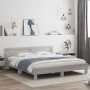 Cama con cabecero madera de ingeniería gris Sonoma 160x200 cm de , Camas y somieres - Ref: Foro24-3207411, Precio: 162,75 €, ...
