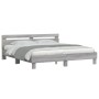 Cama con cabecero madera de ingeniería gris Sonoma 160x200 cm de , Camas y somieres - Ref: Foro24-3207411, Precio: 162,75 €, ...