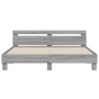 Cama con cabecero madera de ingeniería gris Sonoma 160x200 cm de , Camas y somieres - Ref: Foro24-3207411, Precio: 162,75 €, ...