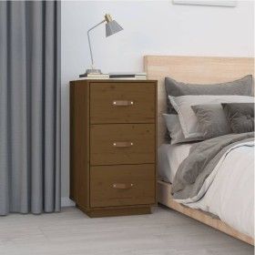 Mesita de noche madera maciza de pino marrón miel 40x40x75 cm de vidaXL, Mesitas de noche - Ref: Foro24-818341, Precio: 78,69...