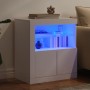 Aparador con luces LED blanco 60,5x37x67 cm de , Aparadores - Ref: Foro24-836616, Precio: 93,57 €, Descuento: %
