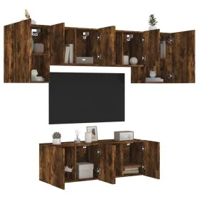 6 Stück Holzwerkstoff geräucherte Eiche Wand-TV-Möbel von , TV-Möbel - Ref: Foro24-3216443, Preis: 184,83 €, Rabatt: %