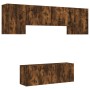Muebles de TV de pared 6 pzas madera ingeniería roble ahumado de , Muebles TV - Ref: Foro24-3216443, Precio: 187,51 €, Descue...
