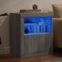 Aparador con luces LED gris Sonoma 60,5x37x67 cm de , Aparadores - Ref: Foro24-836621, Precio: 97,62 €, Descuento: %