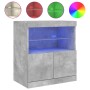 Aparador con luces LED gris hormigón 60x37x67 cm de , Aparadores - Ref: Foro24-836654, Precio: 68,91 €, Descuento: %