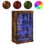 Aparador con luces LED roble ahumado 60,5x37x100 cm de , Aparadores - Ref: Foro24-836711, Precio: 72,32 €, Descuento: %