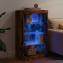 Aparador con luces LED roble ahumado 60,5x37x100 cm de , Aparadores - Ref: Foro24-836711, Precio: 72,32 €, Descuento: %