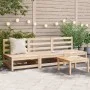 Sofás de jardín sin reposabrazos 3 uds madera pino 70x70x67 cm de , Sofás modulares de exterior - Ref: Foro24-837928, Precio:...